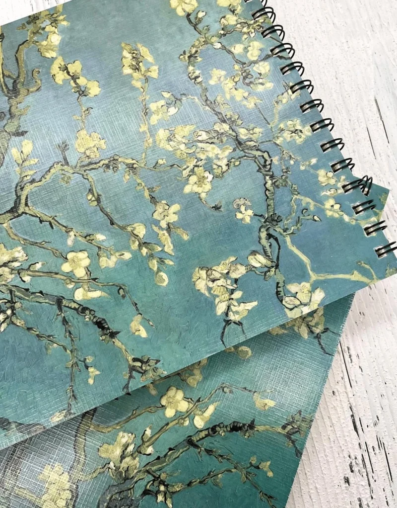 Kağıt Gemi Dükkan Paper Ship Shop Van Gogh Almond Tree Patterned Drawing Notebook 50 Sheets
