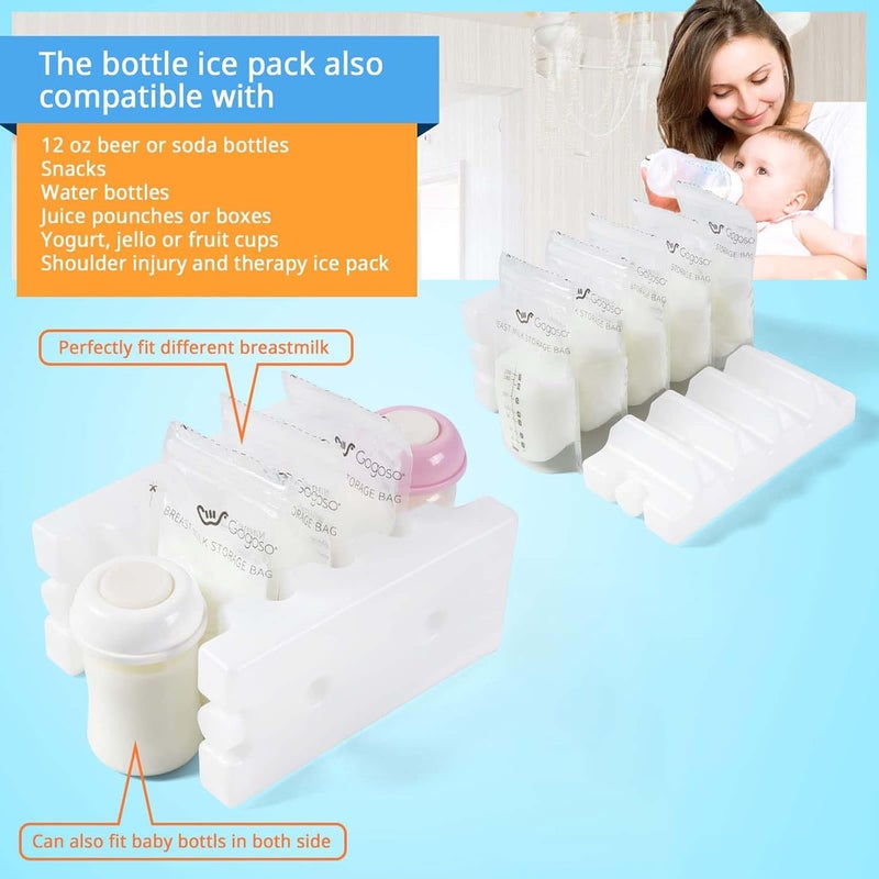 Luckam Breastmilk Storage Bag, Ice Pack for Lunch Box Contoured Shape Fits Around Breast Milk Bottles and Keeps Your Breast Milk Fresh - Image 5