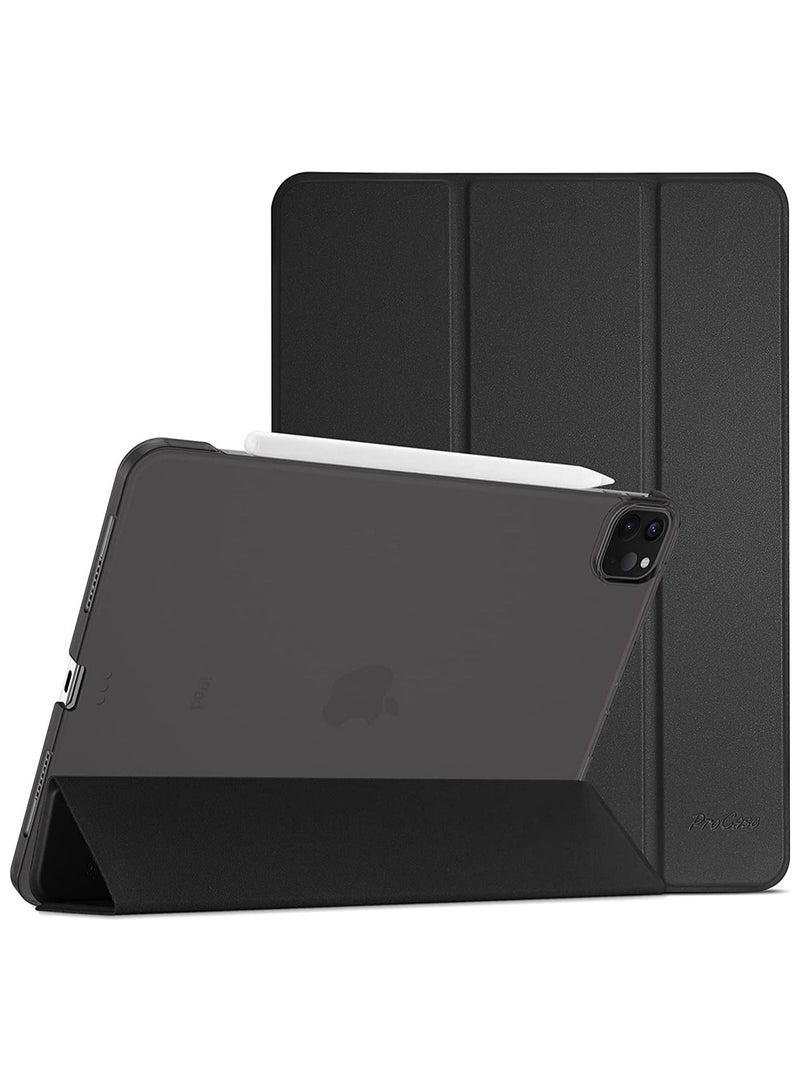 Procases iPad Pro 12.9 Case 2021 2020 2018, Slim Stand Hard Back Shell Smart Cover for iPad Pro 12.9 Inch 5th Gen 2021/4th Gen 2020/3th Gen 2018 -Black - Image 1