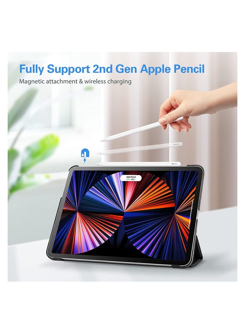 Procases iPad Pro 12.9 Case 2021 2020 2018, Slim Stand Hard Back Shell Smart Cover for iPad Pro 12.9 Inch 5th Gen 2021/4th Gen 2020/3th Gen 2018 -Black - Image 3