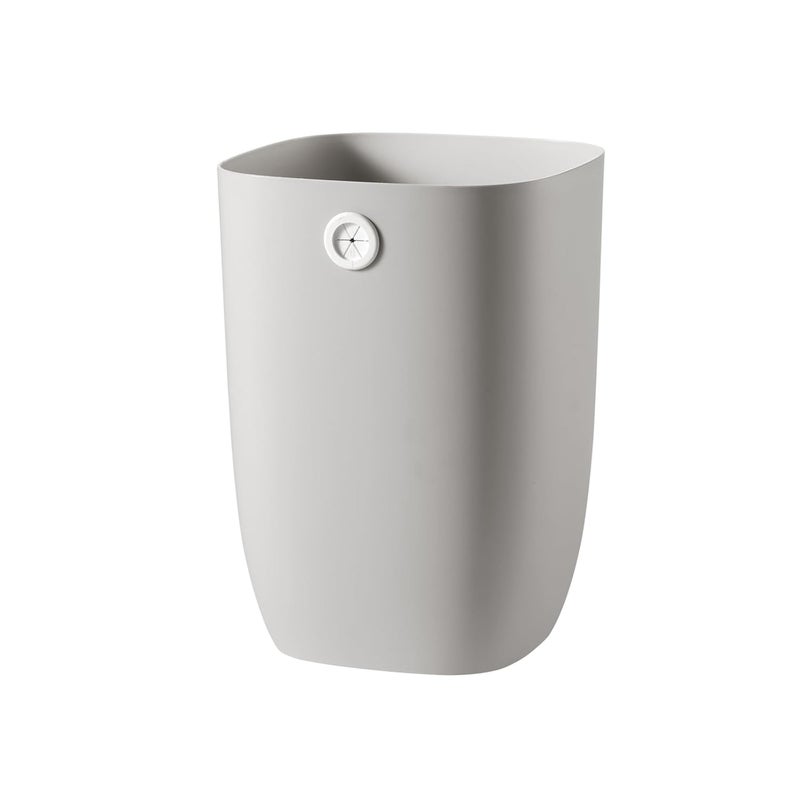 mingol Bathroom Trash Can, Plastic Rectangular Garbage Can with Trash Liner Holder for Bedroom, Living Room, Small Indoor Waste Basket, 7L, Grey - Image 1