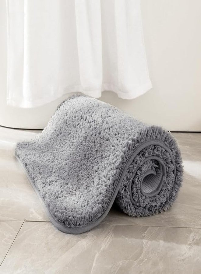 TICOLO Extra Soft Absorbent Bathroom Floor Mat | Non-Slip Quick Dry Mat for Bathroom & Home Use (24 x 16 Inch) (Grey) - Image 3