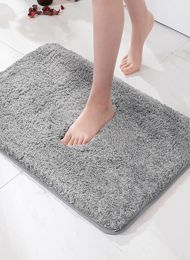 TICOLO Extra Soft Absorbent Bathroom Floor Mat | Non-Slip Quick Dry Mat for Bathroom & Home Use (24 x 16 Inch) (Grey) - Image 1