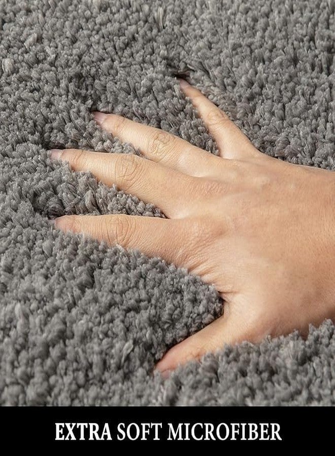 TICOLO Extra Soft Absorbent Bathroom Floor Mat | Non-Slip Quick Dry Mat for Bathroom & Home Use (24 x 16 Inch) (Grey) - Image 4