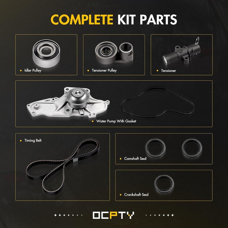 OCPTY Timing Belt Kit including timing Belt water pump with gasket tensioner bearing etc, Compatible for 08 09 10 for Honda Odyssey/04 05 06 07 08 09 10 11 12 13 14 15 for Honda Pilot - Image 4