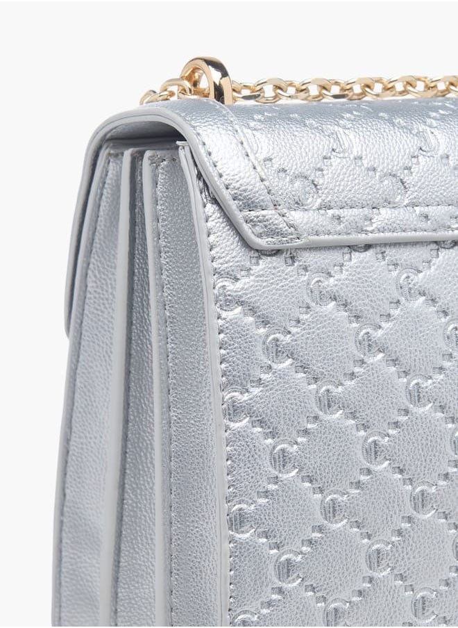 Le Confort Womens Monogram Embossed Crossbody Bag With Magnetic Closure  - Image 5