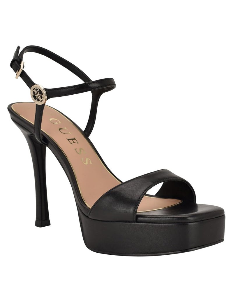 Guess Women's Hendora Heeled Sandal, Black Leather 001, 8 - Image 1
