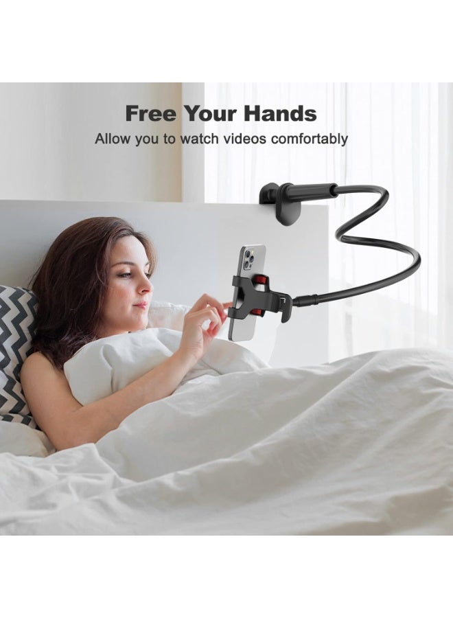 MUNTAQI Universal Phone Holder – 360° Flexible Long Arm Gooseneck Stand, Adjustable Clamp Mount for Bed Desk Table, Compatible with 3.5"-6.5" Smartphones iPhone Samsung Android Devices - Image 5