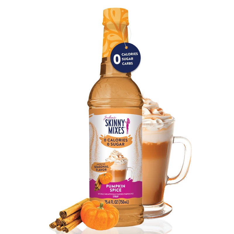 Jordan's Skinny Mixes Jordan's Skinny Syrups Sugar Free Coffee Syrup, Pumpkin Spice Flavor Drink Mix, Zero Calorie Flavoring for Chai Latte, Protein Shake, Food & More, Gluten Free, Keto Friendly, 25.4 Fl Oz, 1 Pack - Image 2