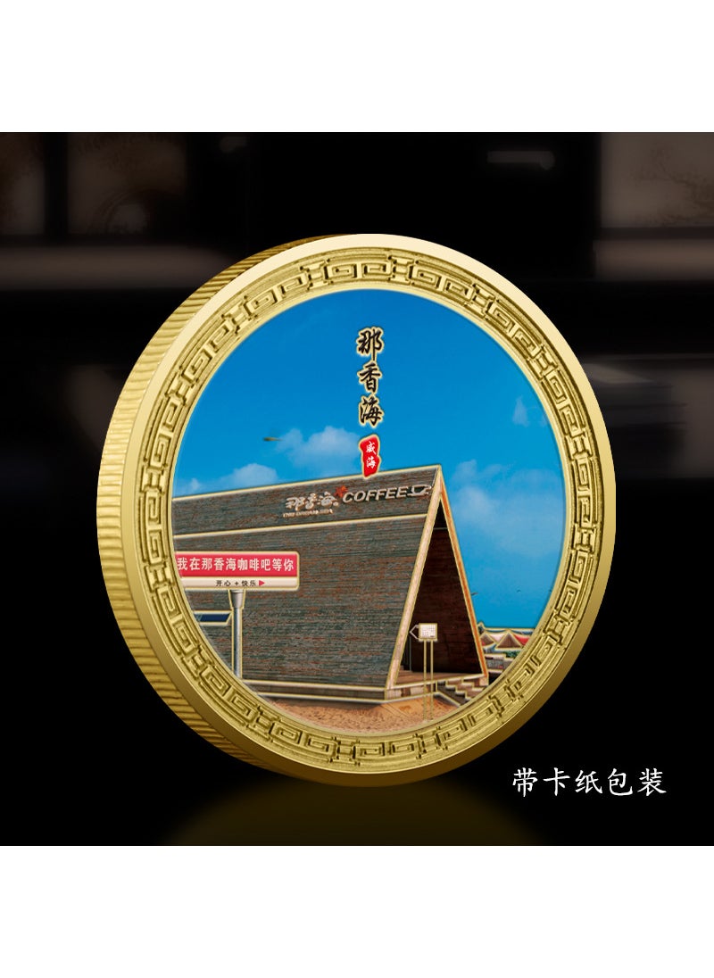 Shandong Weihai Fire Torch Eight Street Metal Relief Color Print Commemorative Plaque Popular Tourist Scenic Area Art Gift Comme That fragrant sea 