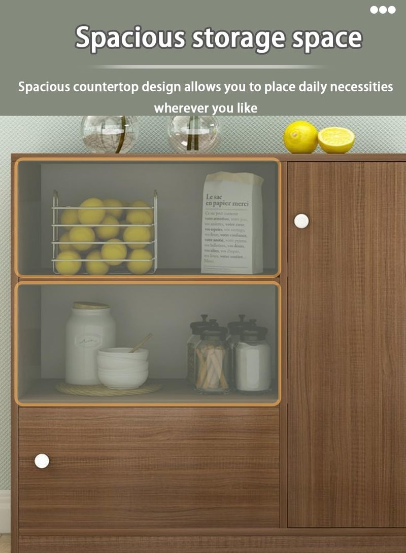 AGD Multi-Purpose Coffee Corner Storage Cabinet, Kitchen Side Cabinet with Shelves and Doors, Microwave Oven Holder, Kitchen Organizer for Utensils and Desk Cabinet for Books, Files, and More - Image 5