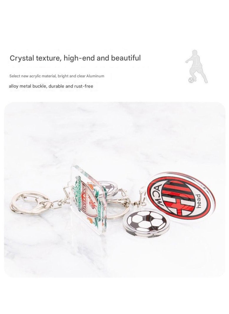 Generic Football Club Badge Keychain Milan Gift Backpack Pendant Manchester City Real Madrid Chelsea Car Keychain  - Image 3