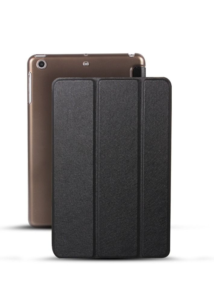Loquat Three Fold Smart Protective Case For Black iPad