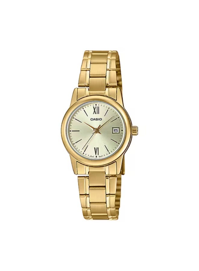 Casio LTP-V002G-9AUDF Women’s Gold-Tone Stainless Steel Analog Watch – Champagne Dial - Image 1