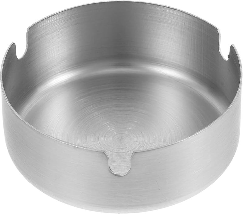 Thickened Stainless Steel Ashtray 8Cm Heavy Duty Portable for Indoor Outdoor Home Office Garden - Image 2