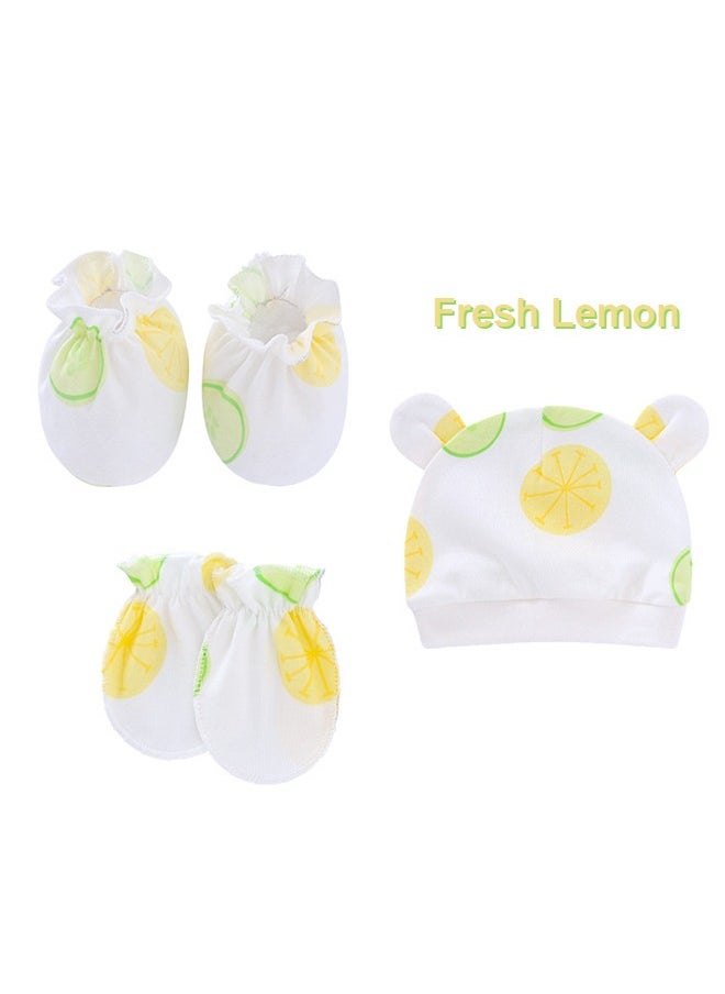 Generic 9Pcs Newborn Cap Mitten Sock, Including 3 Pieces Newborn Hats, 3 Pairs Baby No Scratch Mittens Gloves and 3 Pairs Infant Socks for 0-6 Months Unisex Baby Boys Girls Set Multicoloured  - Image 5