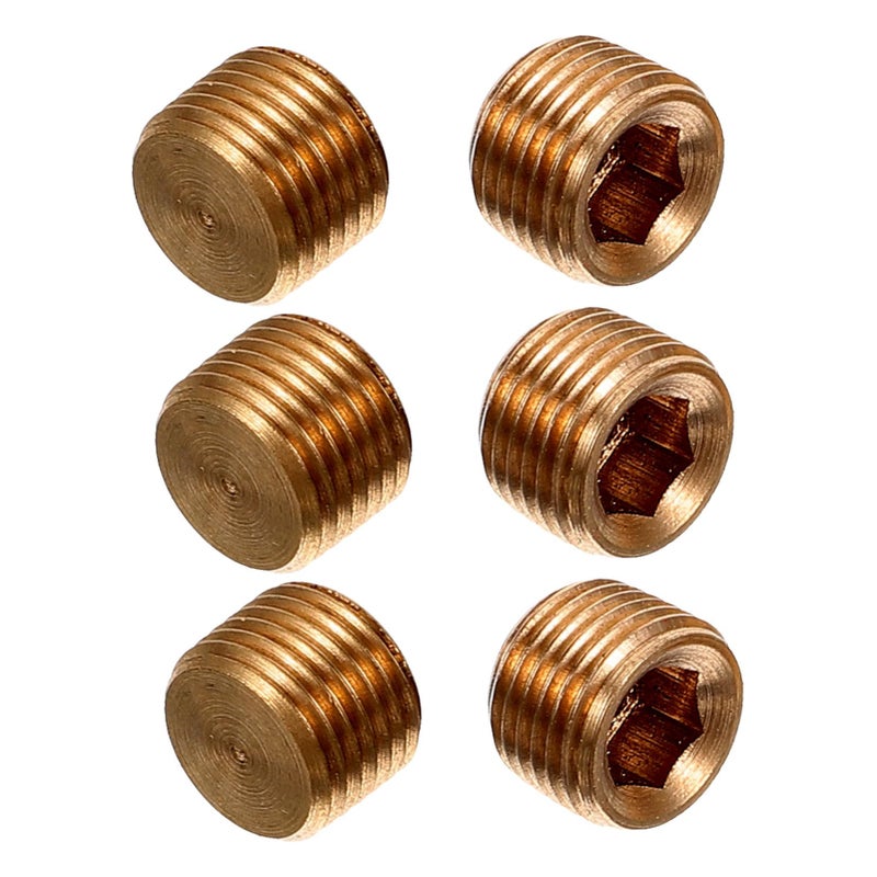 6Pcs Copper Hexagonal End Caps Hose Fitting Adapters For Sprinkler System Water Line - Image 2