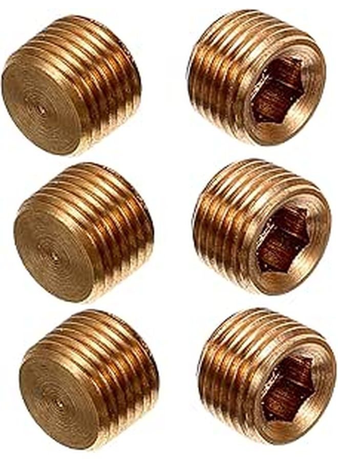 6Pcs Copper Hexagonal End Caps Hose Fitting Adapters For Sprinkler System Water Line - Image 1