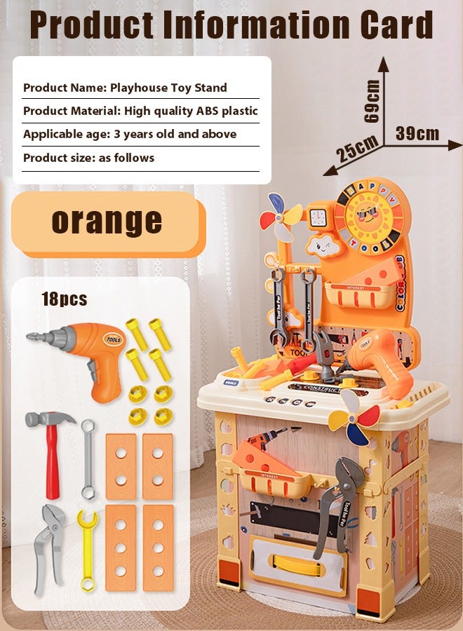 Kids Repair Tool Box,Kids Tool Set Pretend Play Disassembly,Creative Construction Engineering Building Block Games with Toy Drill and Screwdriver Tool Set,Simulated electric drill, screwdriver tool, - Image 2