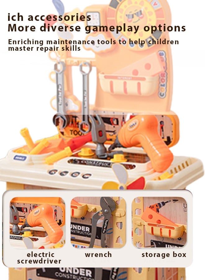 Kids Repair Tool Box,Kids Tool Set Pretend Play Disassembly,Creative Construction Engineering Building Block Games with Toy Drill and Screwdriver Tool Set,Simulated electric drill, screwdriver tool, - Image 4