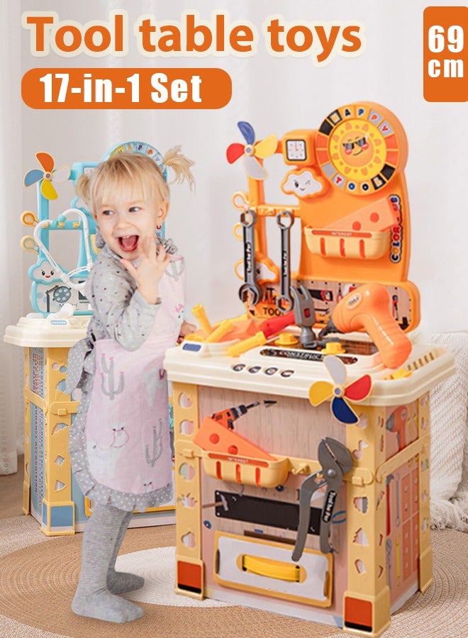 Kids Repair Tool Box,Kids Tool Set Pretend Play Disassembly,Creative Construction Engineering Building Block Games with Toy Drill and Screwdriver Tool Set,Simulated electric drill, screwdriver tool, - Image 1