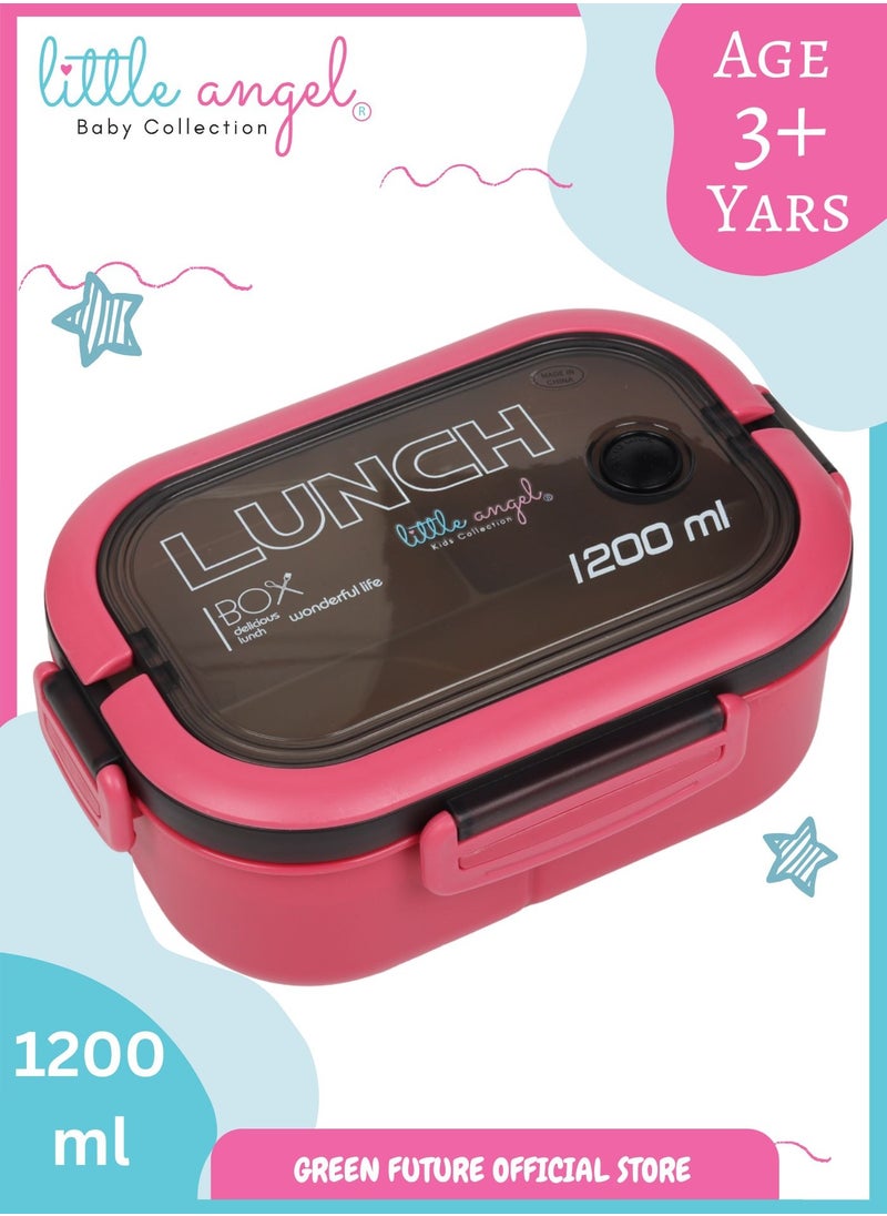 Little Angel Kids Bento Lunch Box 1200ml – Leak-Proof, Insulated, Eco-Friendly, with Compartments and Utensils – Ideal for School & Travel  - Image 1