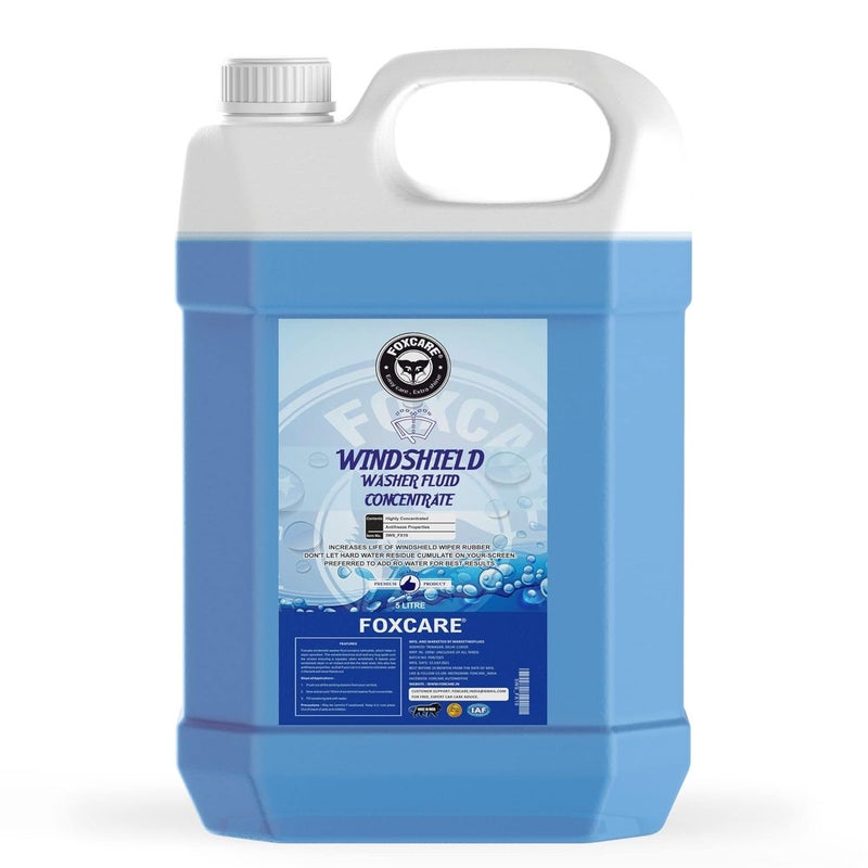 Foxcare Windshield Washer Fluid Concentrate For Car - Car Windshield Cleaner Liquid In Concentrate Form (20mL Enough For 1L Tank) - Get A Streak Free Finish With Our Car Wiper Liquid - 5liters - Image 1