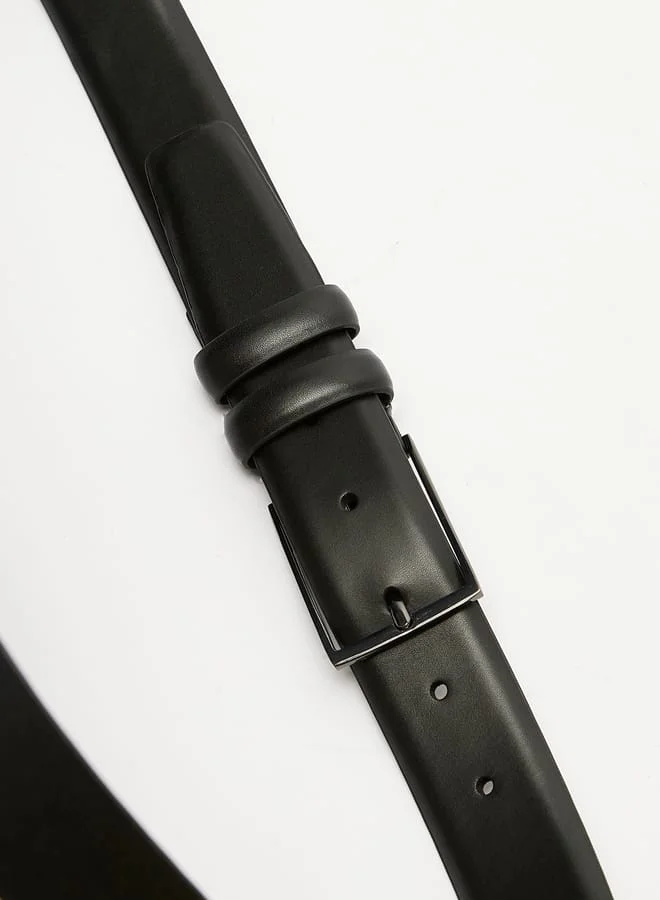 دوتشيني Men's Solid Waist Belt with Pin Buckle Closure
