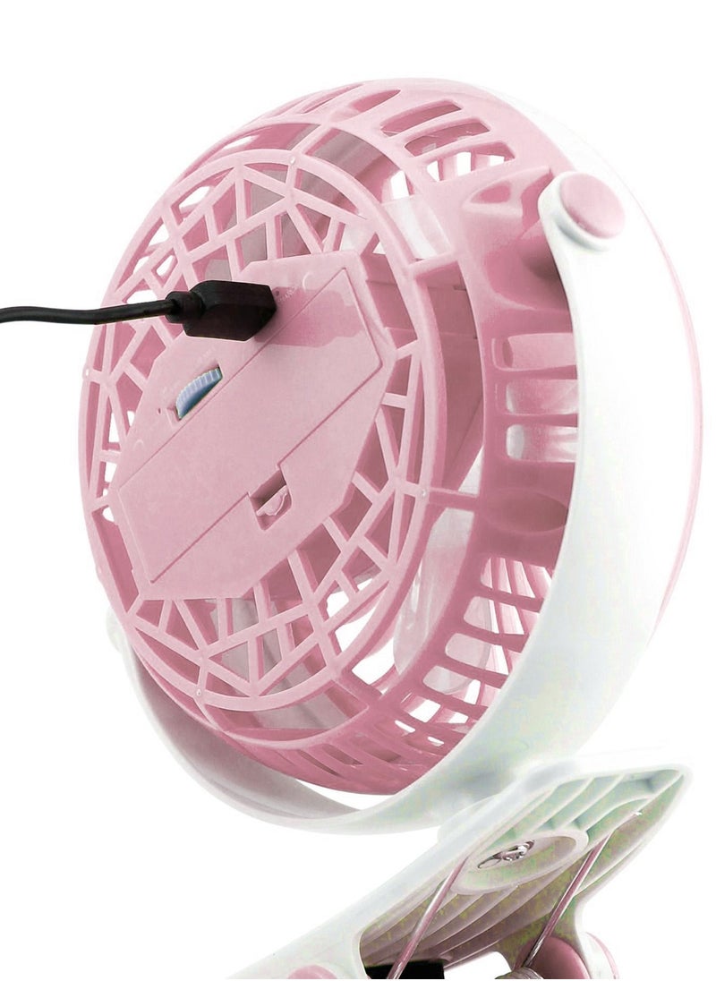 LC - Cooling Fan 360 Degree Rotation Portable with Position available; Stand, Hang & Clip  Rechargeable Battery Powered With USB Connector - Image 1