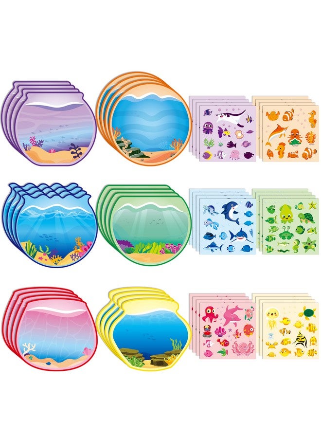 CY2SIDE 24PCS Color Sorting Summer Sea Animal Sticker Scene for Kids, Make A Sea Scene with Shark Tropical Fish, Make Your Own Ocean Animal Sticker Art Craft, DIY Fall Games Activities - Image 1