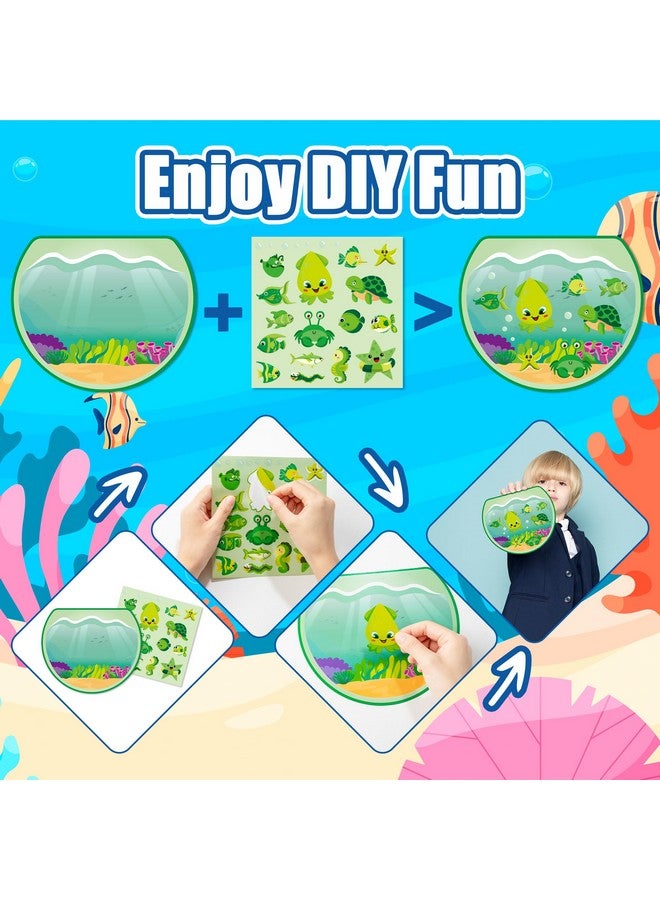 CY2SIDE 24PCS Color Sorting Summer Sea Animal Sticker Scene for Kids, Make A Sea Scene with Shark Tropical Fish, Make Your Own Ocean Animal Sticker Art Craft, DIY Fall Games Activities - Image 3