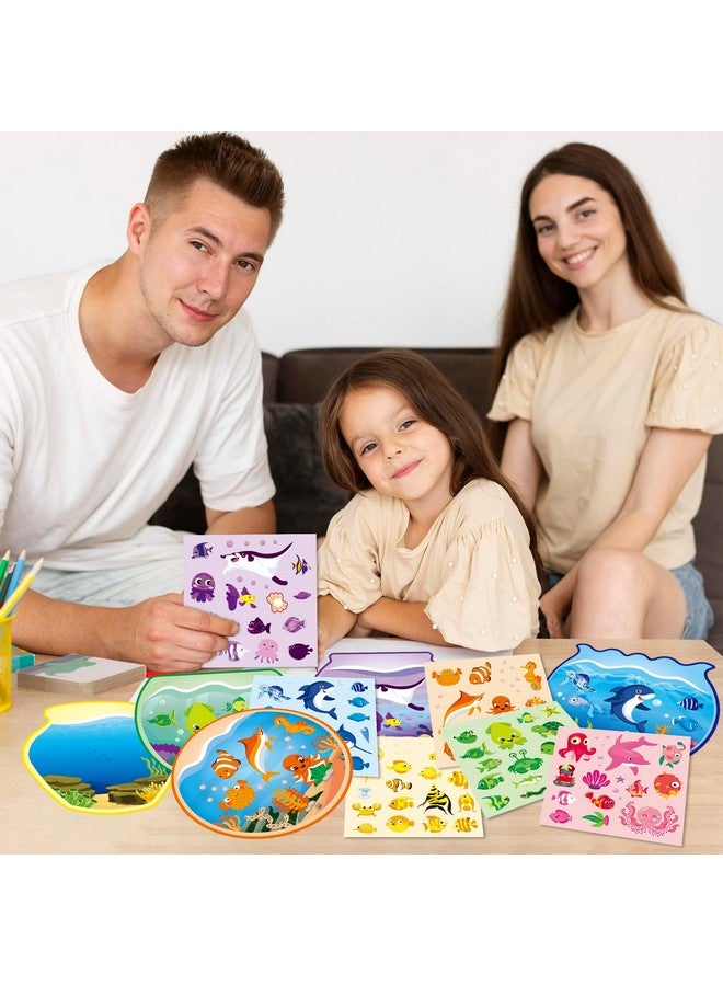 CY2SIDE 24PCS Color Sorting Summer Sea Animal Sticker Scene for Kids, Make A Sea Scene with Shark Tropical Fish, Make Your Own Ocean Animal Sticker Art Craft, DIY Fall Games Activities - Image 5