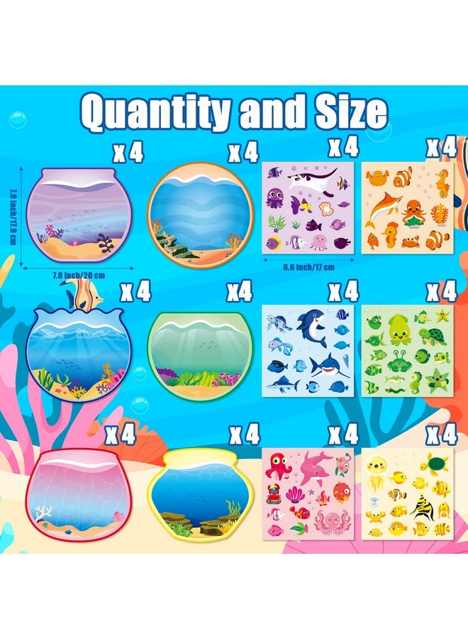 CY2SIDE 24PCS Color Sorting Summer Sea Animal Sticker Scene for Kids, Make A Sea Scene with Shark Tropical Fish, Make Your Own Ocean Animal Sticker Art Craft, DIY Fall Games Activities - Image 2