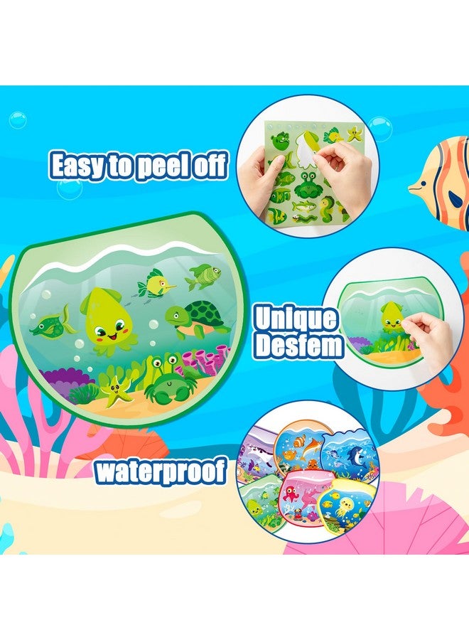 CY2SIDE 24PCS Color Sorting Summer Sea Animal Sticker Scene for Kids, Make A Sea Scene with Shark Tropical Fish, Make Your Own Ocean Animal Sticker Art Craft, DIY Fall Games Activities - Image 4