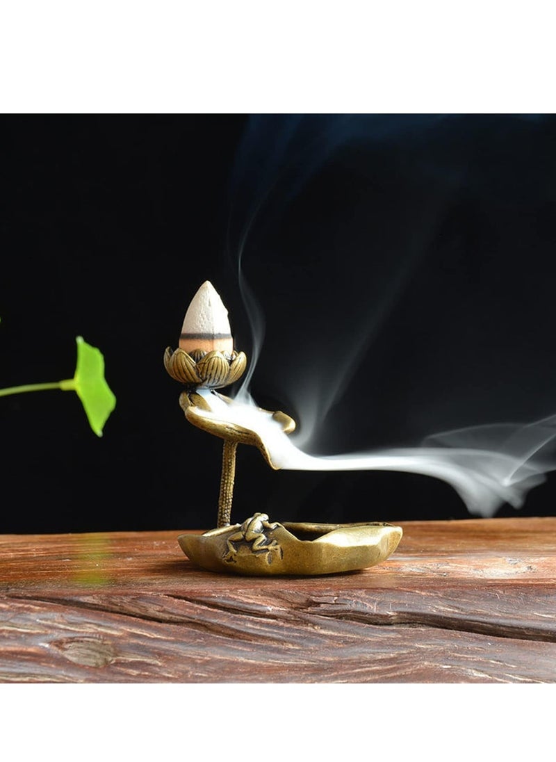 Oasisgalore Lotus Incense Holder Burner, Incense Stick Holder, Incense Holder Vintage Brass Lotus for Aromatherapy, Meditation, Yoga, Home Office Decor  - Image 3