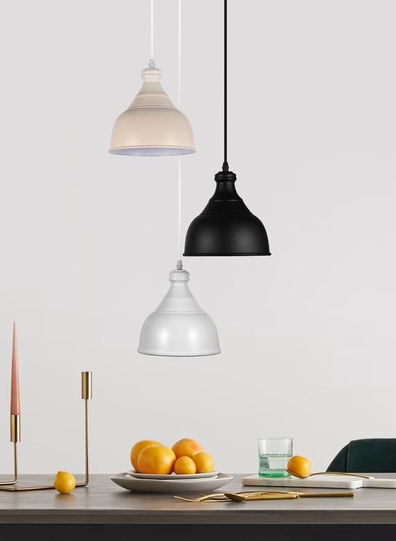 El Rawda Lighting Salina Ceiling Lamp | modern decorative LED E27 pendant light ceiling lamp hanging | suitable for any room | Color: Black, White & Beige| Size: 70x44 cm