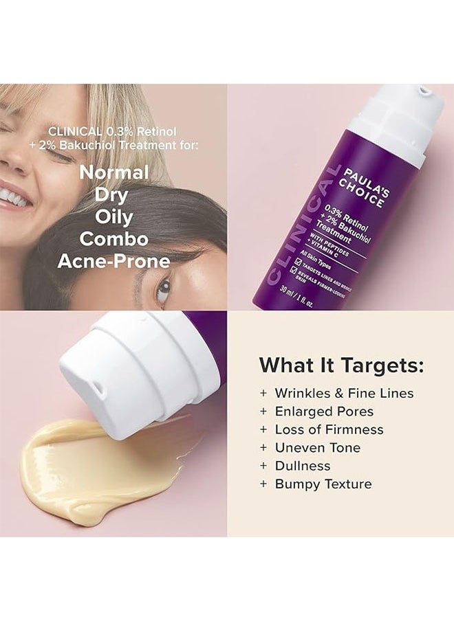 PAULA'S CHOICE CLINICAL 0.3% Retinol + 2% Bakuchiol Treatment 30ml For All Skin Types, Anti Aging Serum For Deep Wrinkles And Fine Lines,Targets Deep Wrinkles,Reveals Firmer Looking Skin  - Image 4