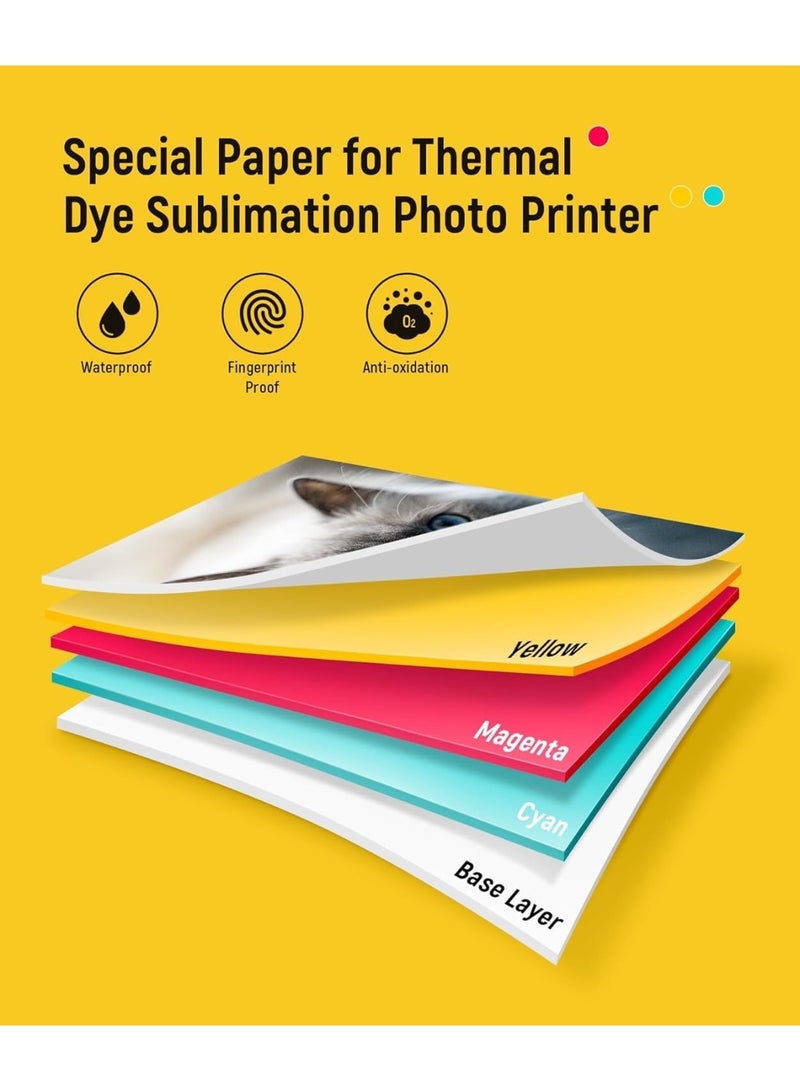 Liene Photo Paper & Cartridge, 2 Ink Cartridge Refill & 72 sheets photo papers, 4x6", Dye Sublimation, Water & Oxidation-Proof, Compatible w/Liene PixCut S1 Photo Sticker Printer and Cutter - Image 4