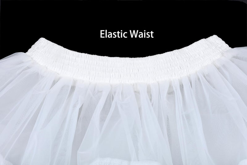 Shimaly Women's Short Length Petticoat Above Knee Underskirt Half Slip Crinoline (S-M, Ivory) - Image 5