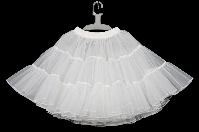 Shimaly Women's Short Length Petticoat Above Knee Underskirt Half Slip Crinoline (S-M, Ivory) - Image 2