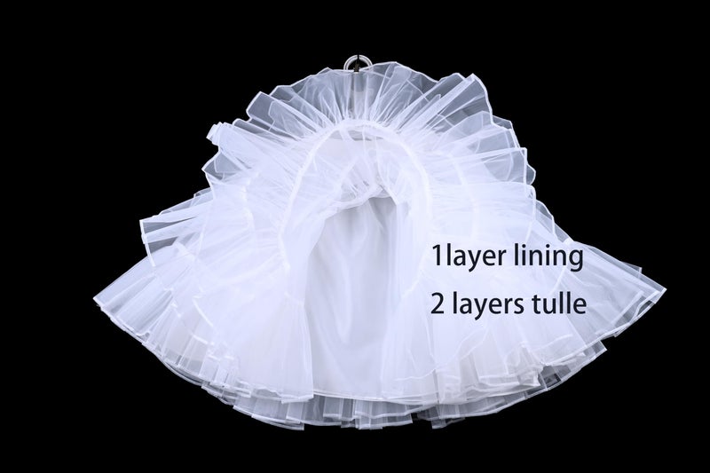 Shimaly Women's Short Length Petticoat Above Knee Underskirt Half Slip Crinoline (S-M, Ivory) - Image 4