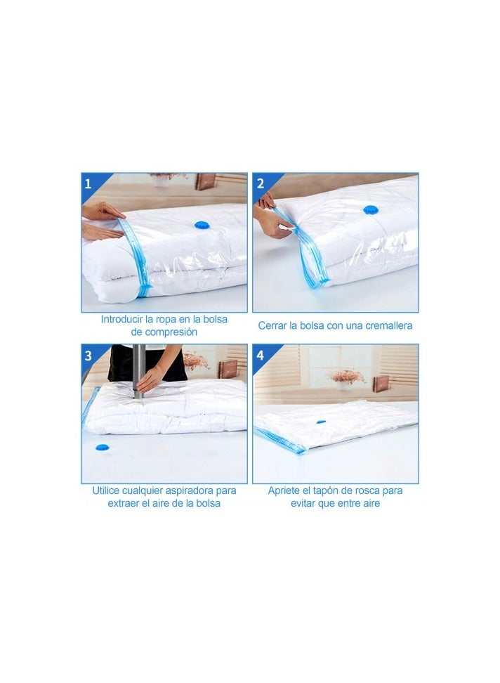 Vacuum bags 5 pieces vacuum bags clothing vacuum storage bags reusable vacuum bags travel vacuum clothing bags for clothes, blankets, towels, rolls by hand (40 x 50 cm - small) - Image 4