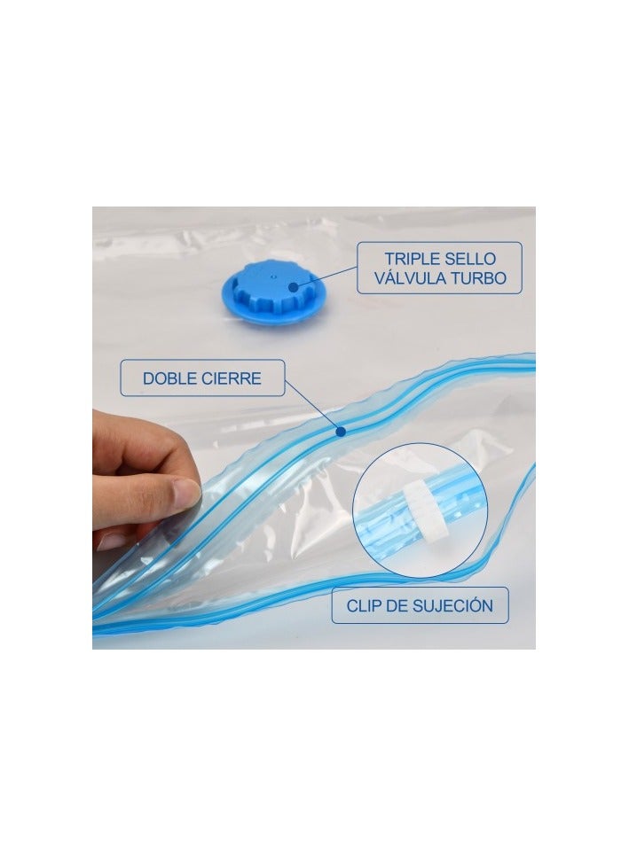 Vacuum bags 5 pieces vacuum bags clothing vacuum storage bags reusable vacuum bags travel vacuum clothing bags for clothes, blankets, towels, rolls by hand (40 x 50 cm - small) - Image 3