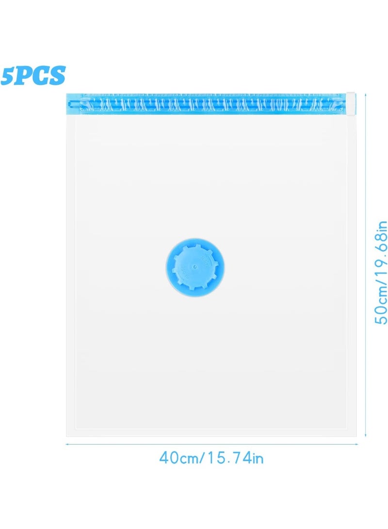 Vacuum bags 5 pieces vacuum bags clothing vacuum storage bags reusable vacuum bags travel vacuum clothing bags for clothes, blankets, towels, rolls by hand (40 x 50 cm - small) - Image 5