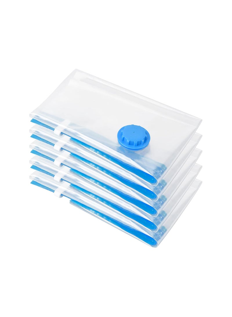 Vacuum bags 5 pieces vacuum bags clothing vacuum storage bags reusable vacuum bags travel vacuum clothing bags for clothes, blankets, towels, rolls by hand (40 x 50 cm - small) - Image 1