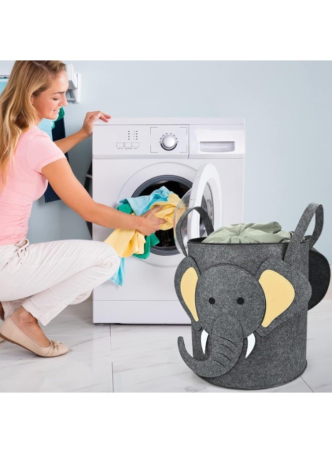 Kids Storage Basket with Lid – Felt Storage Bin for Toys and Laundry, Size 33×45 cm | Foldable, Durable Kids Storage Container with Handles | Organize Playroom, Bedroom & Nursery | Water-Resistant, Lightweight & Stylish Cartoon Design - Image 4