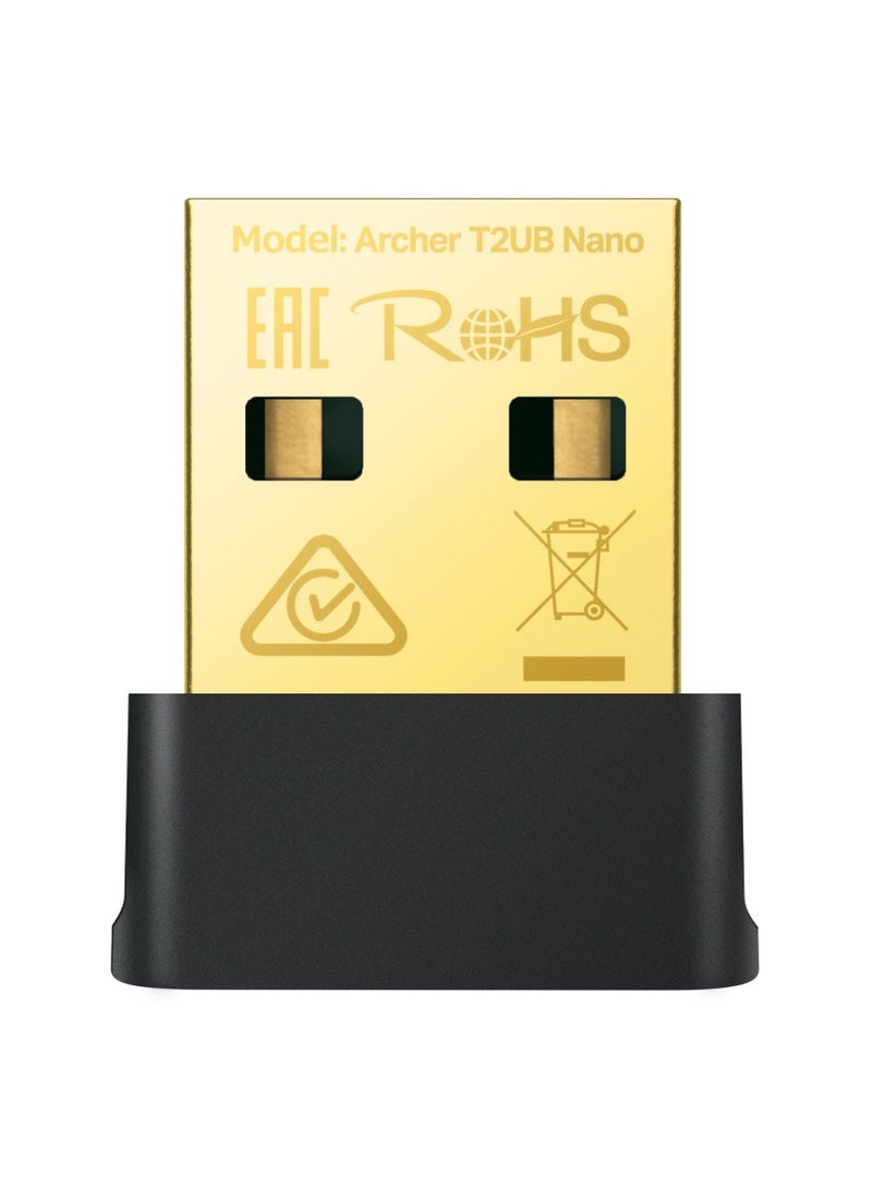AC600 Nano Dual Band Wi-Fi Bluetooth 4.2 USB Adapter Black