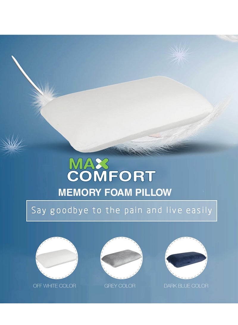ماكس كمفورت وسادة سرير للحصول على نوم هادئة ومريحة جدا، وسادة مسطحة من الجانبين مشابه لوساده السرير العاديه (المنزليه) لون كحلي - Image 4