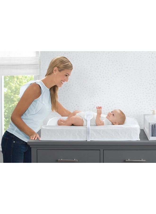 Delta CHILDREN - Serta Perfect Sleeper 2-in-1 Deluxe Pillow Top Changing Pad & Portable Changing Mat, White - Image 1
