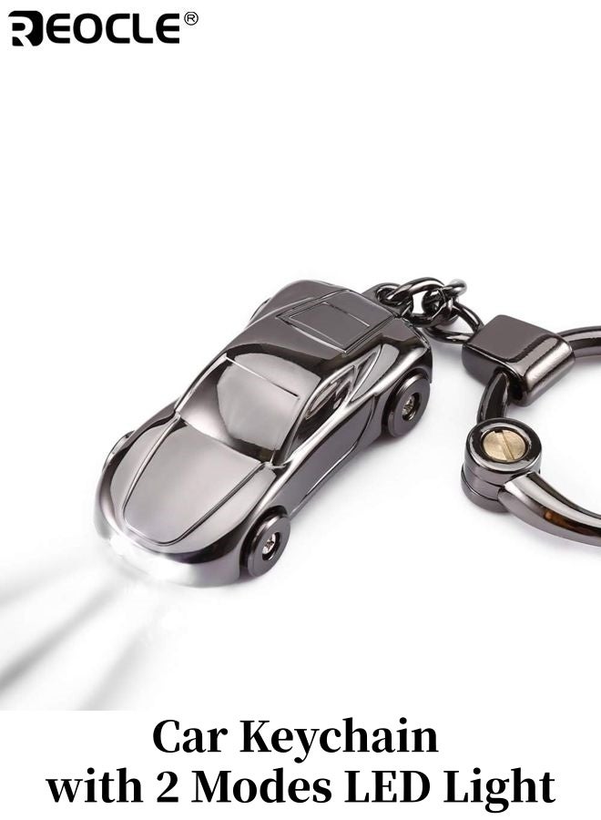 ريوكل سلسلة مفاتيح مصباح يدوي سبائك الزنك سلسلة مفاتيح السيارة مع 2 أوضاع حلقات مفاتيح LED للرجال والنساء ديكورات السيارات هدايا مثالية شخصية أزياء الإبداعية قلادة مفتاح السيارة - Image 1